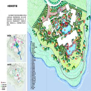水墨閑居鳥(niǎo)瞰平面設(shè)計(jì)圖